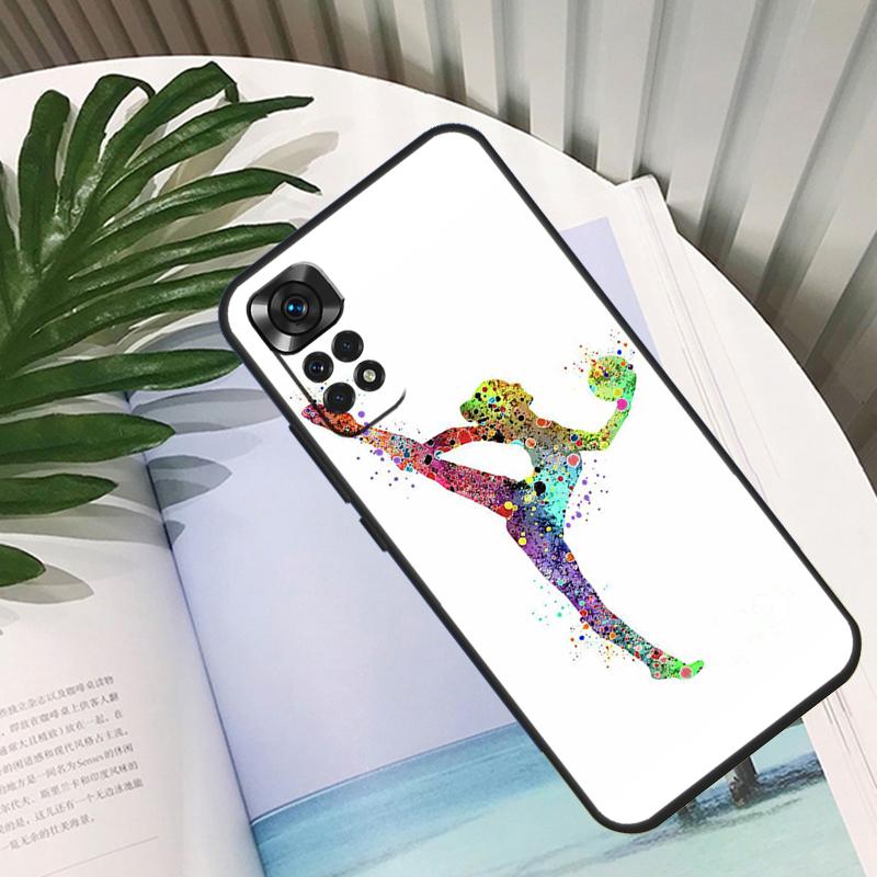 Gymnastics Watercolor Printing Funda For Xiaomi Redmi Note 14 10 11 12 13 15 Pro Plus Case For Redmi 15 15C 14C 12C 10C 13C