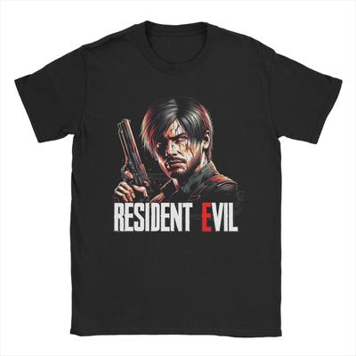 Casual Leon S Kennedy Residents Evils Tshirt Men O-neck Short Sleeve Tops  Cotton Summer Top Tee