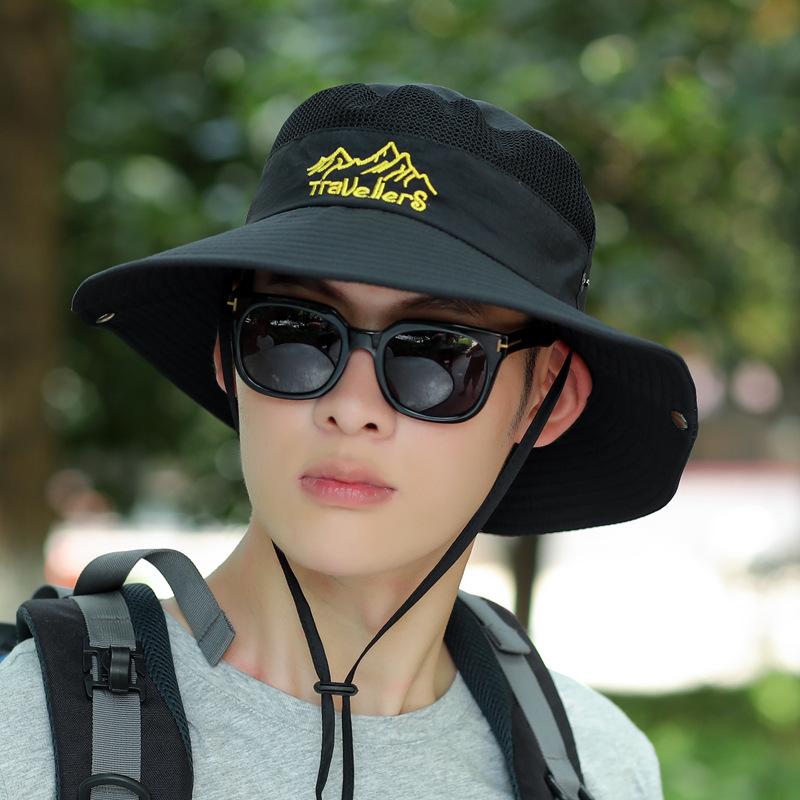 Big eaves mountaineering hat men's summer outdoor fishing hiking sun protection visor UV protection bucket hat leisure