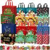 WLUSEAXI 20 Pack Christmas Gift Bags Assorted Sizes with 24 Christmas Gift Tags, Reusable Christmas Tote Bags with Handles,4 Extra Large,8 Large,8