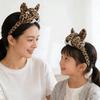 Girls' Leopard Print Non-Slip Headband with Ears - Versatile Autumn/Winter Hair Accessory