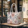 Boho Floral Print Tote Bag Casual Ladies Daily Outdoor Handbag Lightweight Women Fashion Shopping Carry Bag