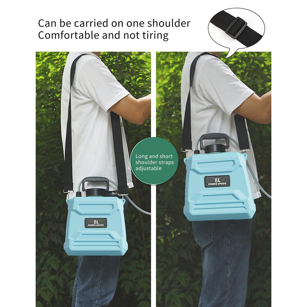 Oppladbar 8L Hagesprøyte Utvidbar Sprøytestang 4 Sprøytemønster Ergonomisk Skulderstøtte For Utendørs Hage Us