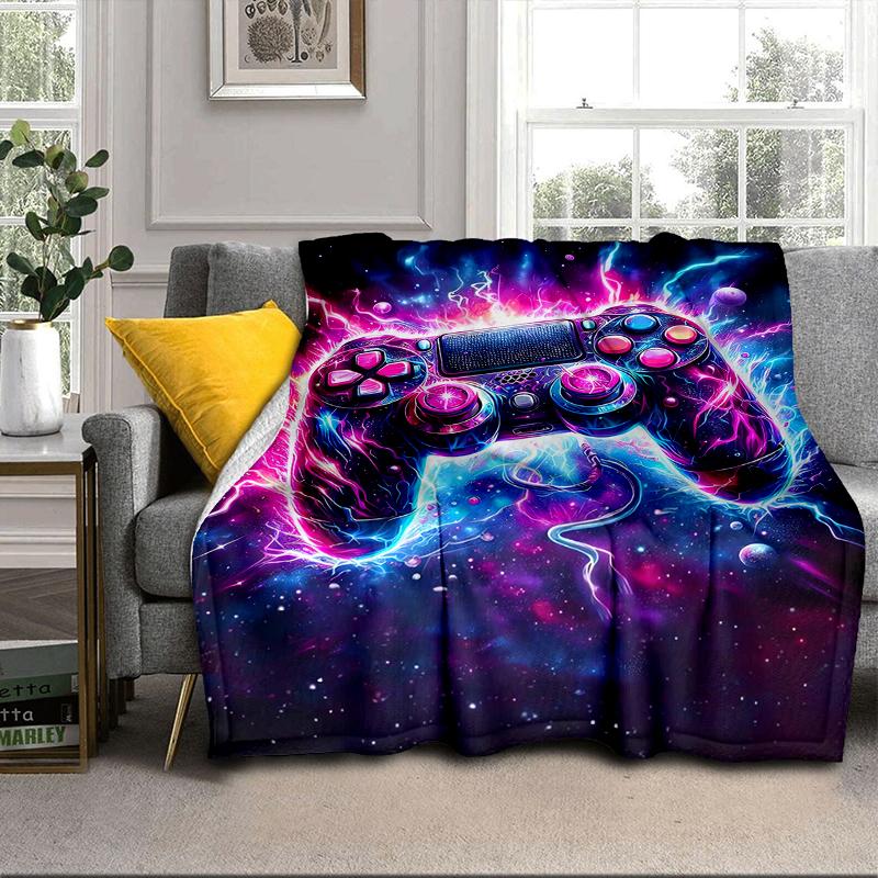 Colorful Gaming Adventure Blanket Flannel Blanket for Bed, Sofa, Camping, Hiking, Picnic Essentials, Gift for Family Fan Gifts