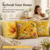 Folk Art Bird Floral Cushion Cover 2D Flat Printed Peach Skin Decorative Pillowcase For Living Room Sofa Home Decor 45X45Cm