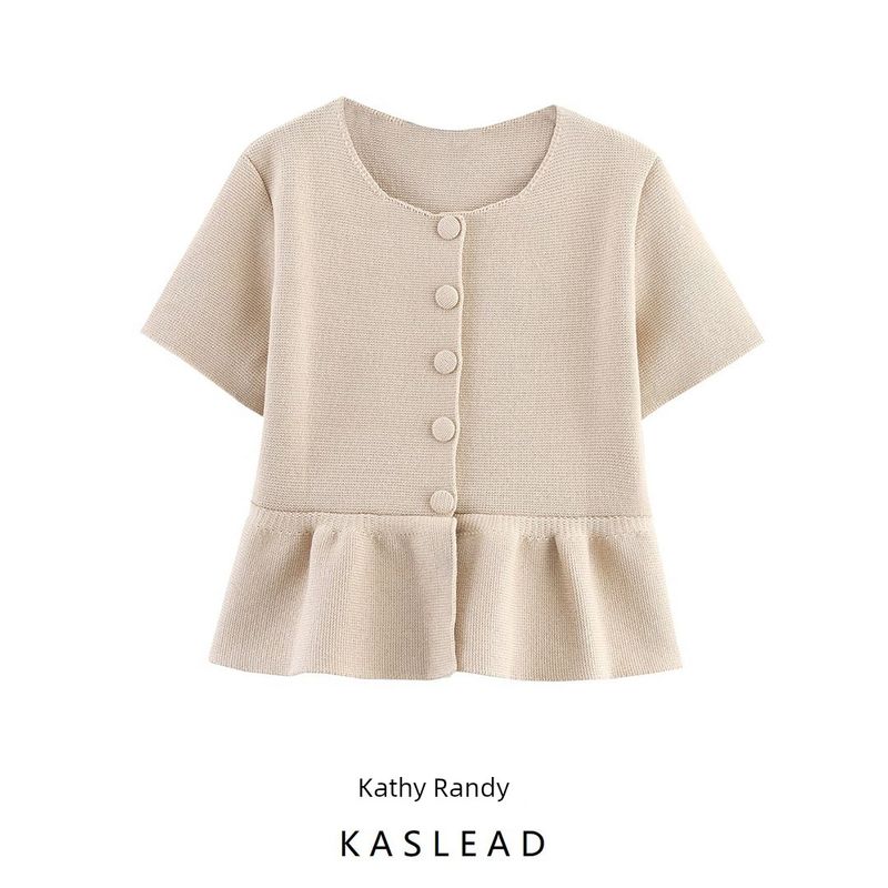 Kaslead New Women clothes Western Style Fashion Short sleeve Short Skirt Knitted Outerwear 2142212 711