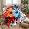 Flaming Soccer Ball Art 1 Theme Blanket Lightweight Warm Flannel Blanket Decorative Throw Blanket for Home Decoration