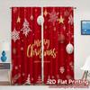 2D Flat Printing,JIT 2pcs, Curtains (Without Rod) Festive Wonderland(2) Print Modern Curtains Polyester Curtains Thermal