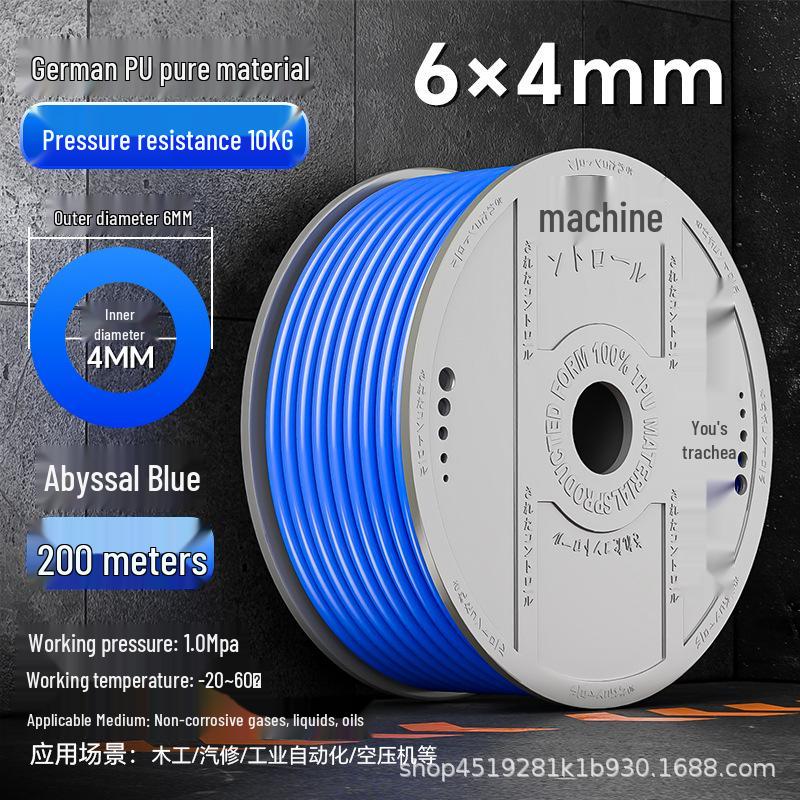 Zhuo Ji 8mm High-Pressure Transparent PU Air Hose for Air Compressors (Sizes: 4/6/10/12/14/16)