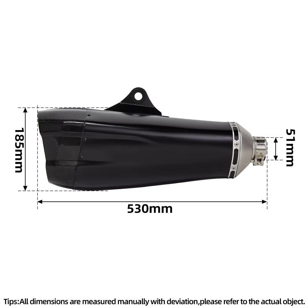 TMAX Carbon Fiber Laser-Etched Stainless Steel Front Pipe for 17-24 Year Motorcycle Exhaust Modification.