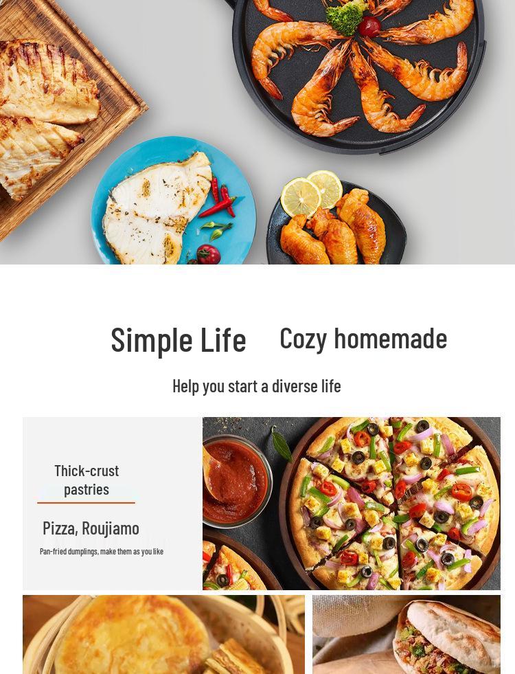 40CM Large Electric Griddle: Double-Sided Non-Stick Crepe & Pancake Pan for Home or Commercial Use