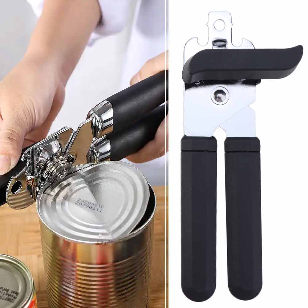 Stainless Steel Manual Can Opener Anti-Slip Handle Labor-saving Bottle Opener Easy Grip Tin Can Opener Luncheon Meat Can