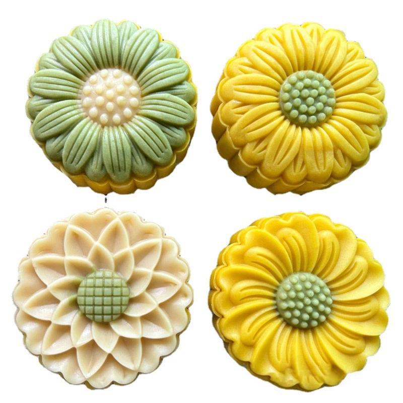 150g/200g Flower Shape Pastry Moulds Mooncake Mold Mooncake Mould Hand Pressure Tool Plastic Material Baking Accessories