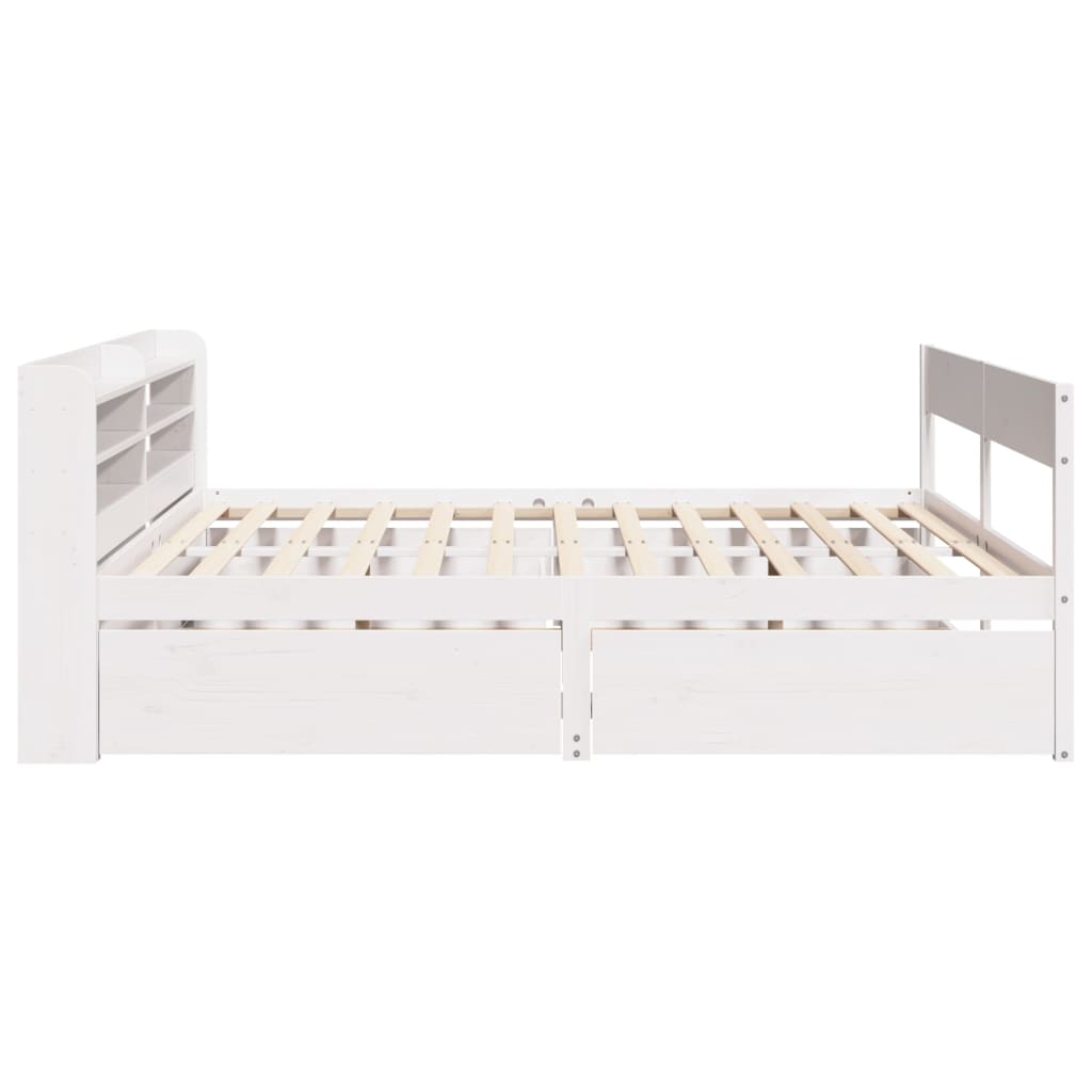 Solid Wood Bed without Mattress White 160x200 cm Pine Wood