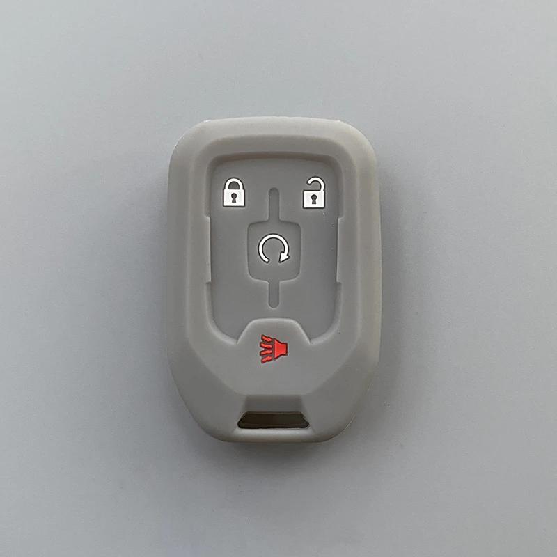 Silicone Car Key Cover Case Fob For Chevrolet Suburban Silverado GMC Terrain Yukon Tahoe Sierra Smart Auto Accessories Key Ring