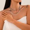 Hip Hop Metal Wind Chain Necklace Simple Personality Cuban Multi-layered Clavicle Chain Necklace Set Niche Design