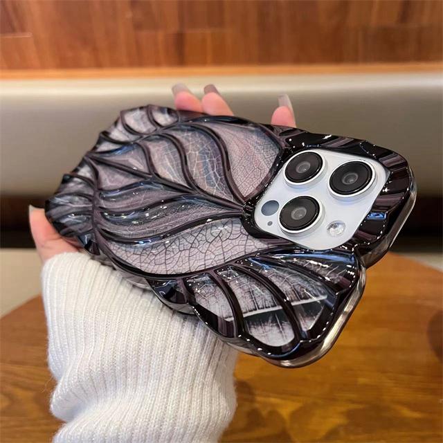 For iPhone 15 Pro Max Luxury Colour Tree Leaf Plating Frame Phone Case For iPhone 11 12 13 14 15 16 Plus Soft Protective Cover