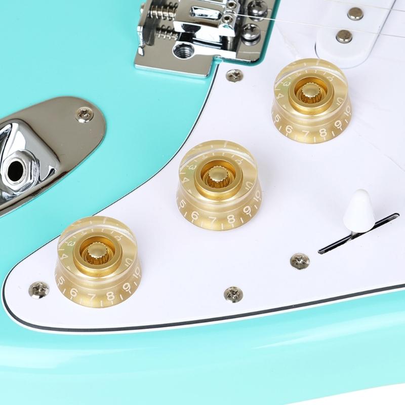 9Pieces Reinforced Guitar Volumes Knobs High Accuracy Control Smooth Rotation ABS Texture Suitable for Live Performances