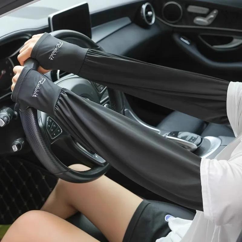 

Sun Protection Ice Sleeves Men s and Women s Ice Silk Sleeve Sleeves Summer Loose Version Plus Long Sleeve Sleeves One Size чёрный