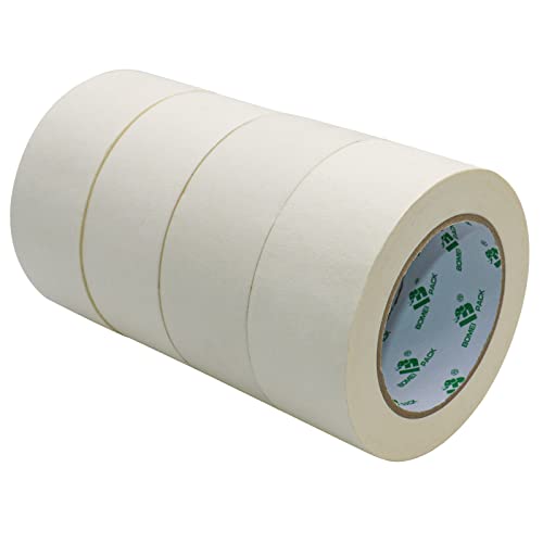 

BOMEI PACK Construction Masking Tape, White, 50mm Wide x 50m Long, General-Purpose Painting Tape, 4 Rolls