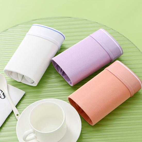 Men Slim Fit Underwear Low-rise Solid Color Briefs Big U-convex Design Elastic Waistband