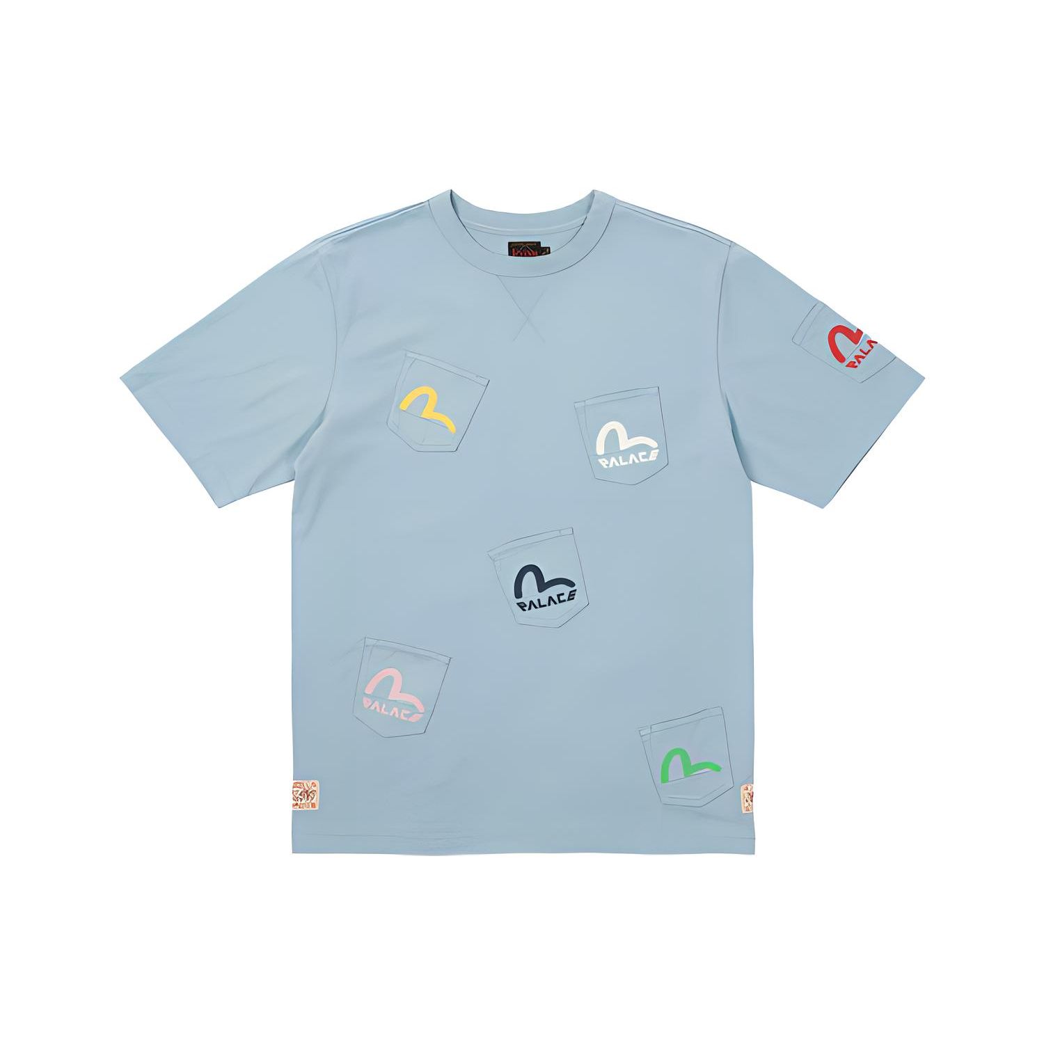 

Футболка Palace x Evisu с несколькими карманами, топы унисекс пыльно-синего цвета P21EVTS003 XL