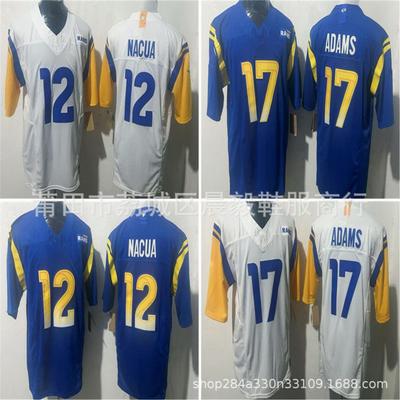 Los Angeles Rams NFL dres 12 Nacua 17 Adams Třetí generace Vyšívaná fotbalová uniforma Muži Ženy