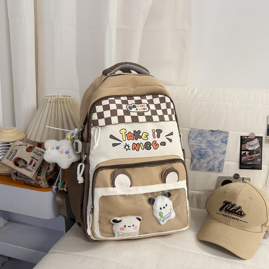 Schoolbag new schoolbag female cute bear backpack large capacity primary school students junior high school students high school students casual