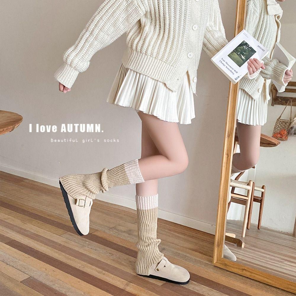 Knitted Leg Warmers Breathable Foot Cover Sweet Long Socks  Autumn Winter