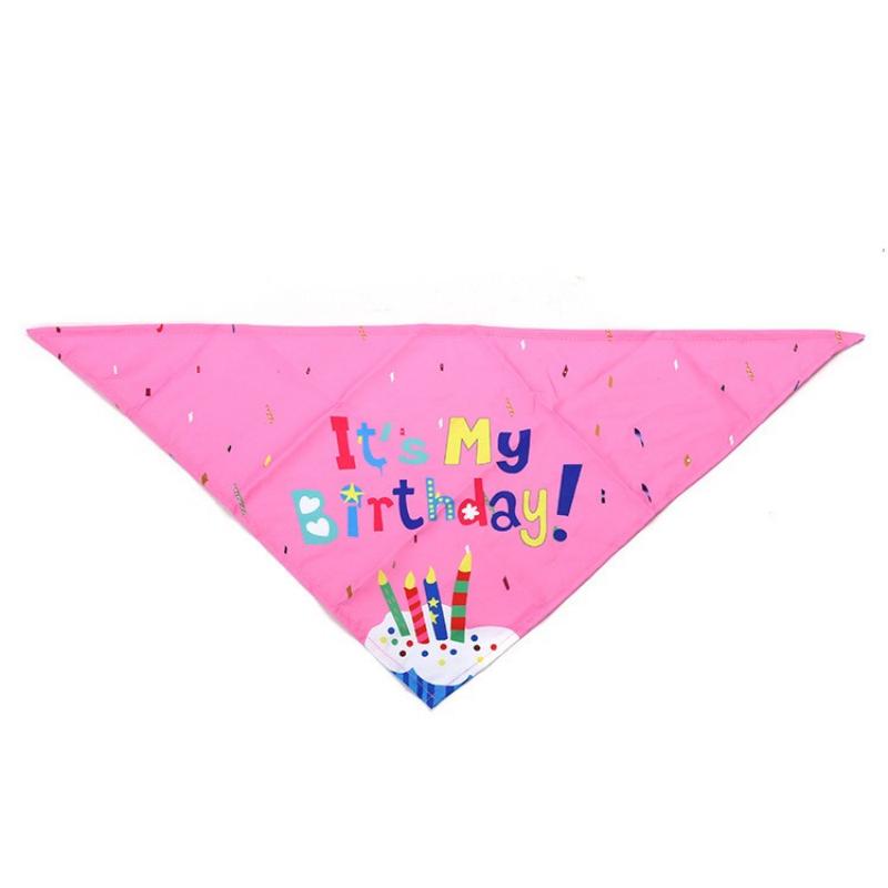 

One Pieces Two-color Choice Of Beautiful Dog Favorite Pet Party Supplies New Dog Triangle Towel Birthday Drool Towel розовый
