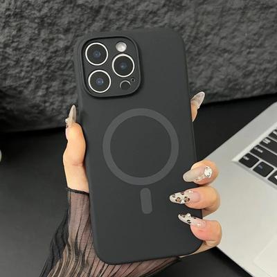 Luxury Magsafe Liquid Silicone Magnetic Phone Case For iPhone 16 Pro Max 15 Plus 14 13 12 Lens Protective Candy Color Back Cover