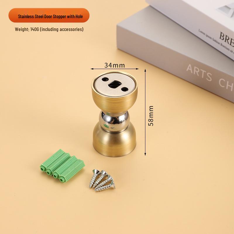 Magnetic Silicone Door Stopper: No-Drill, Anti-Collision Mini Stop for Wooden Bedroom Doors, Windproof Design.