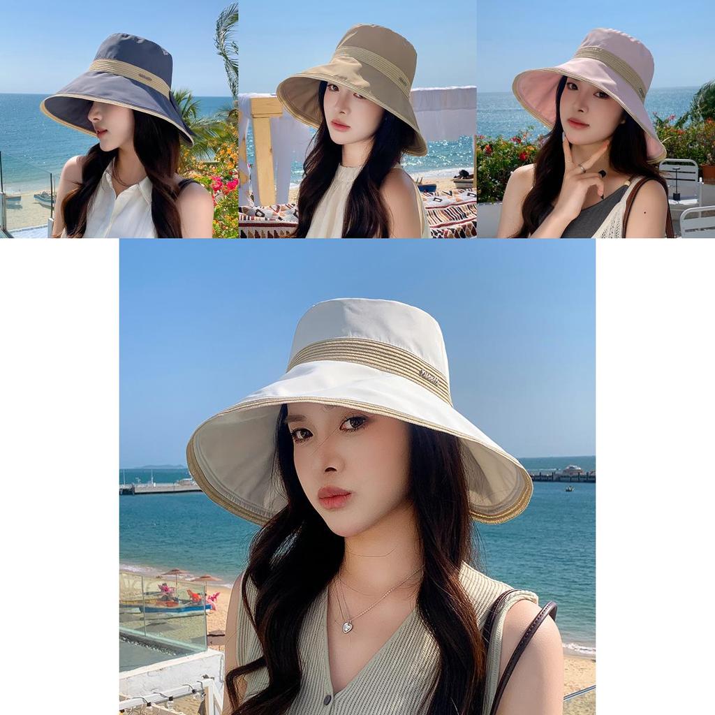 Summer Wide Brim Sun Hat With Butterfly Bow For Outdoor Sun Protection Women
