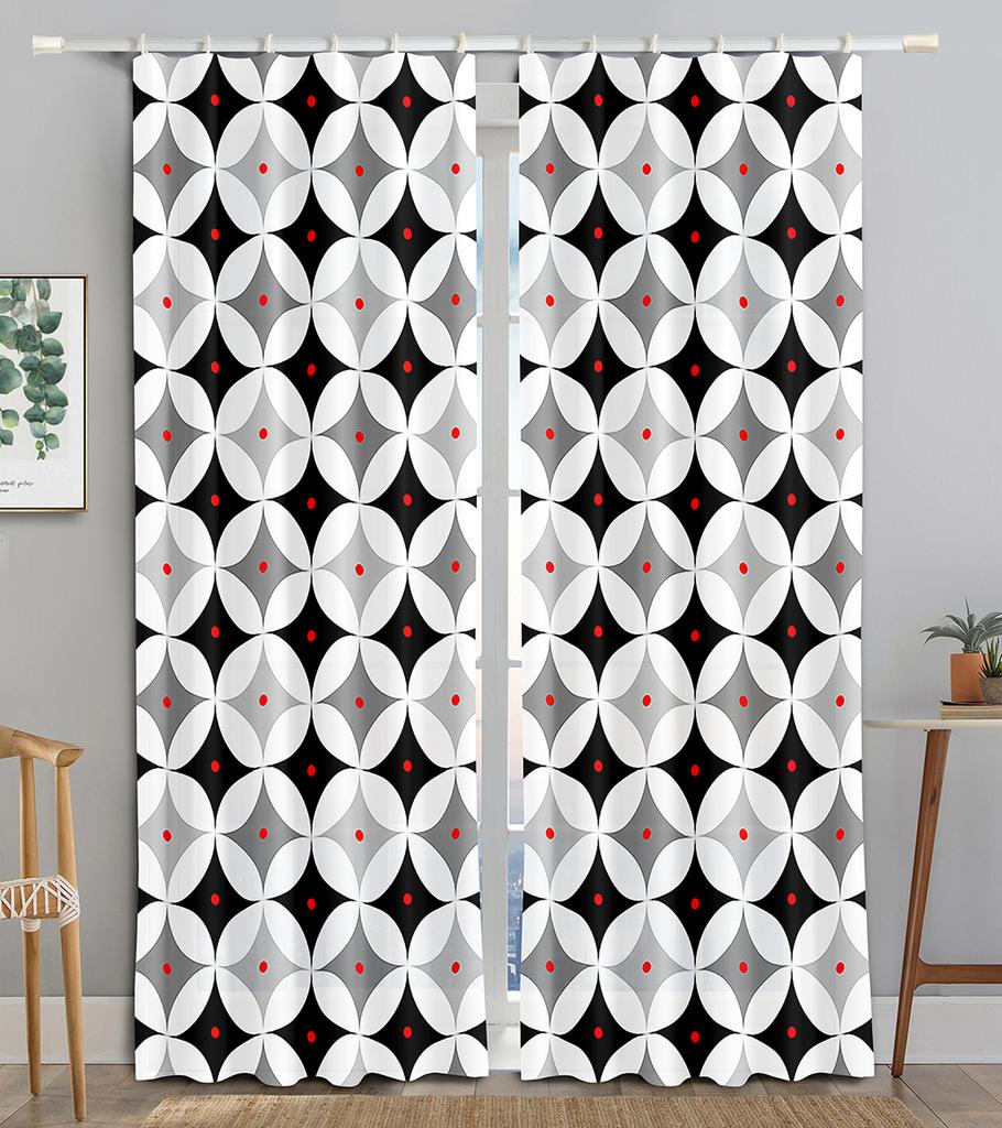 2pcs Marble Pattern Curtains Hook Valance Curtain Blinds Window Treatment For Kitchen Cafe Living Room Bedroom Home Decor Drapes