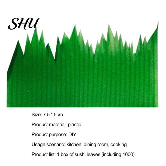 Decoration Leaf 1 Box Sushi Grass DIY Plastic Food Ornament Realistic Appearance Seafood Fillet Decor Faux Green for Restaurant