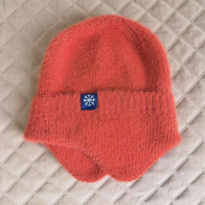 Outdoor warm knitted hats, winter wool earmuffs, men's and women's autumn and winter hats, stretch thick windproof hats, cycling hats