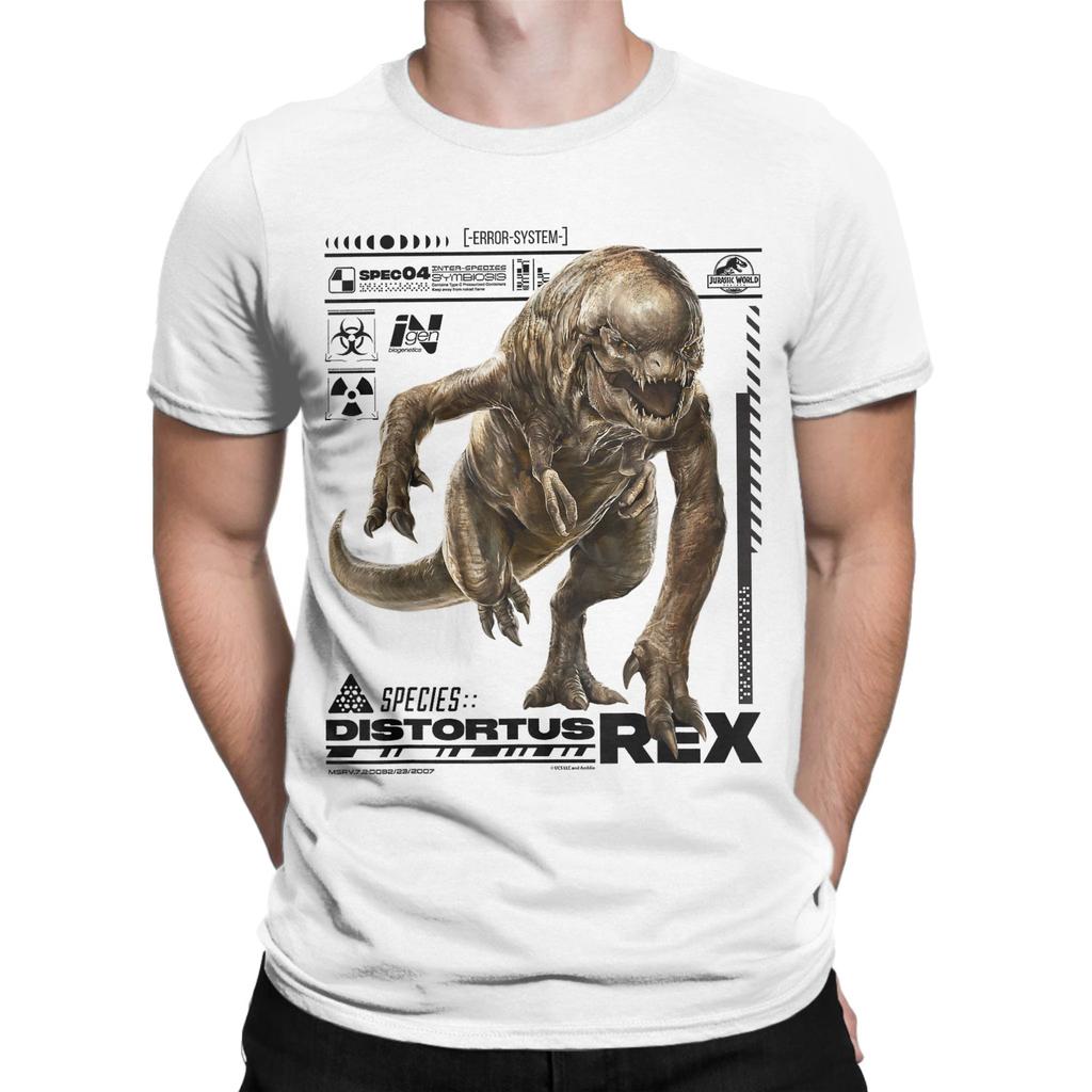 Jurassic World Rebirth Distortus Rex Ingen Species File Pánská trička Trička z čisté bavlny Tričko s krátkým rukávem Oblečení