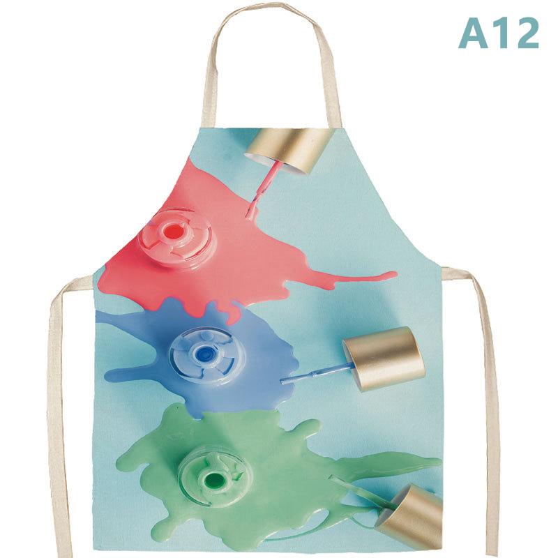 Nail Polish Flax Bib Apron Adult Women Men For Kitchen 65X53Cm Finger Manicure Tech Painting Nail Products
