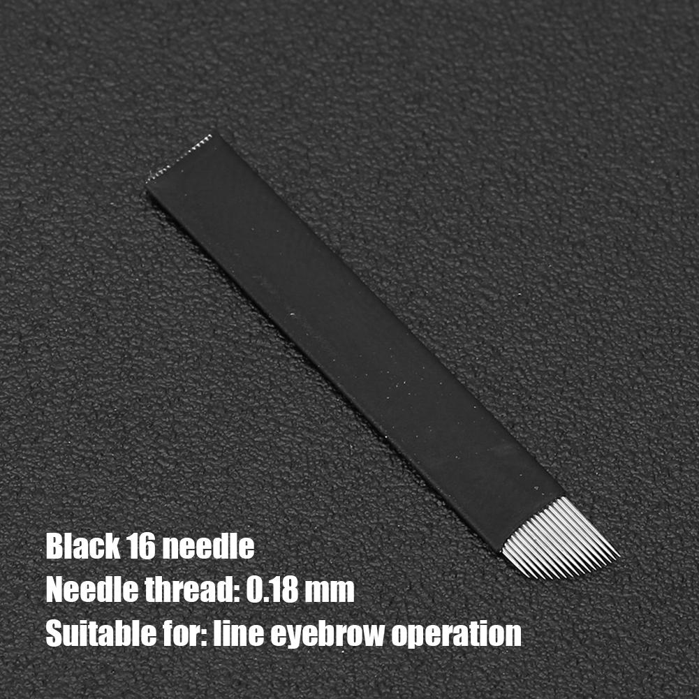 50pcs Eyebrow Microblading Needles Blade Fine Tattooing Permanent Makeup Blades 0.18mm(16‑pin )