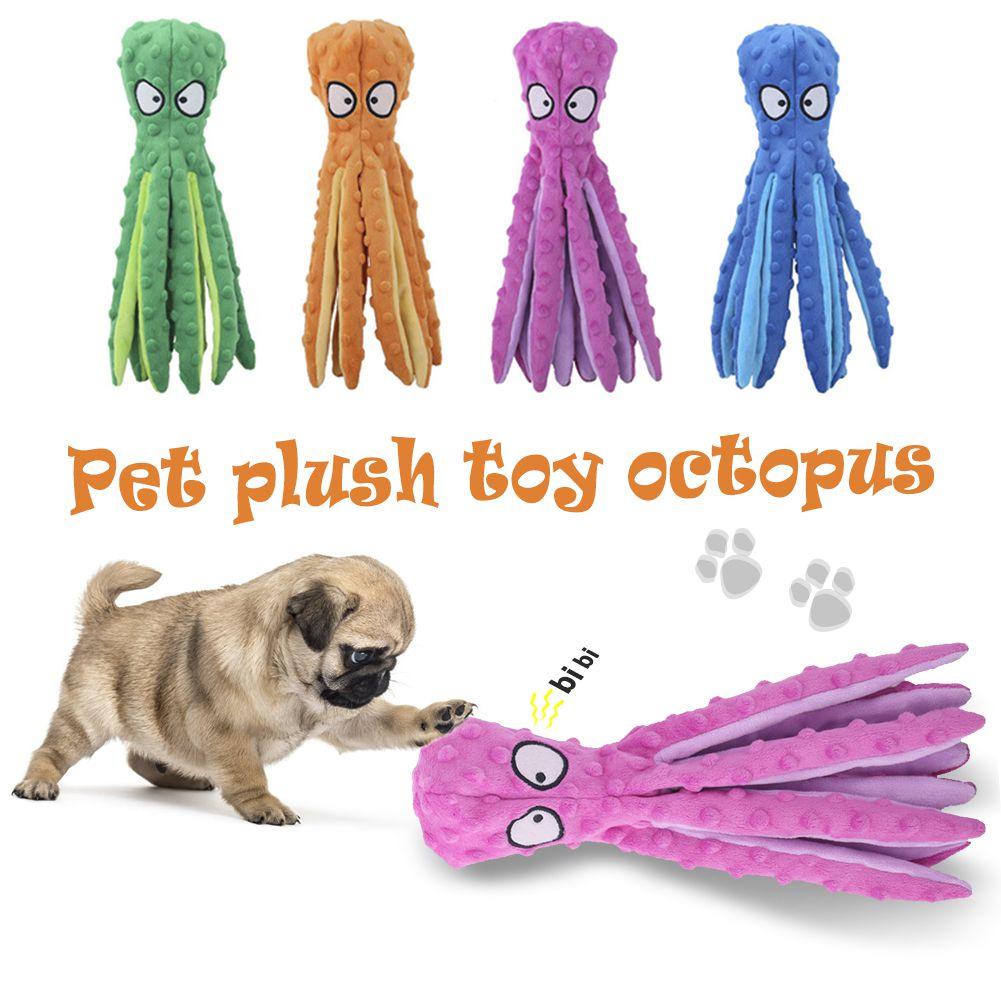 Colorful Octopus Dog Toy With Squeaker And Crinkly Paper