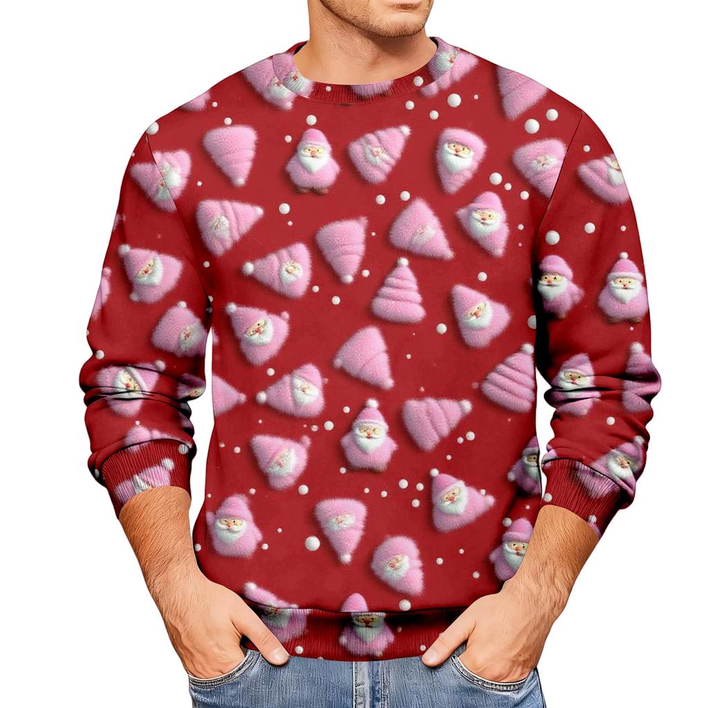 Weihnachtsdruck Lockerer Herren-Hoodie