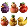 Fruit Duck Figurine Resin Fruit Themed Duckling Statue Peach Strawberry Duck