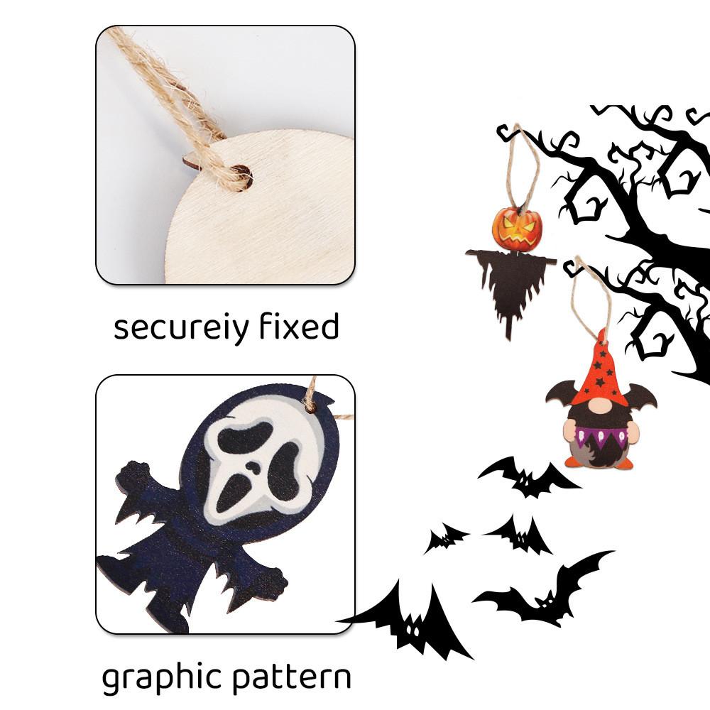 Wooden Halloween Unique Ghost Pumpkin Hanging Ornaments Perfect For Spooky Decor Party