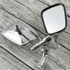 Curved Rod Retro Stainless Steel Rearview Mirror for Motorcycles and Sports Cars