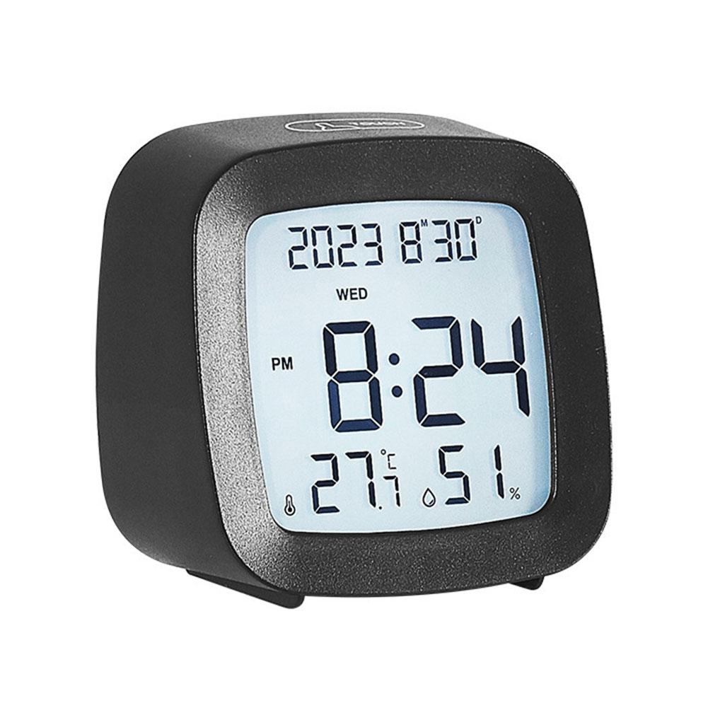 Digital Alarm Clock with Indoor Temperature Humidity Digtial Calendar Clock Battery Operated Portable Table Clock for Bedroom