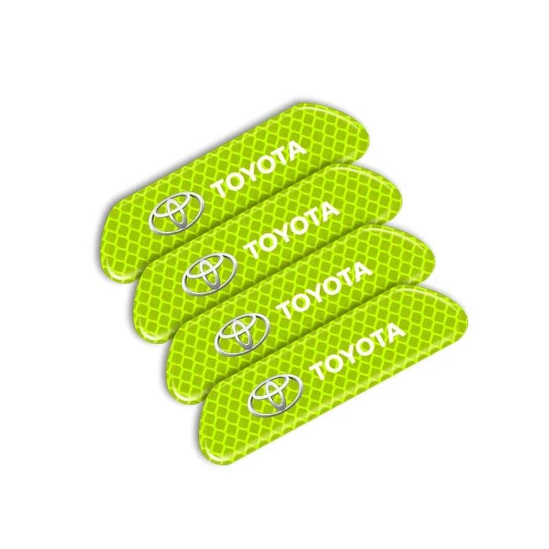 4PCS Car Door Safety Warning Reflective Mark 3D Sticker Car Accessories for Toyota GR Trd Camry Corolla Yaris Chr Auris Avensis T25