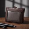 Leather Work ID Badge Holder with Foldable Magnetic Closure