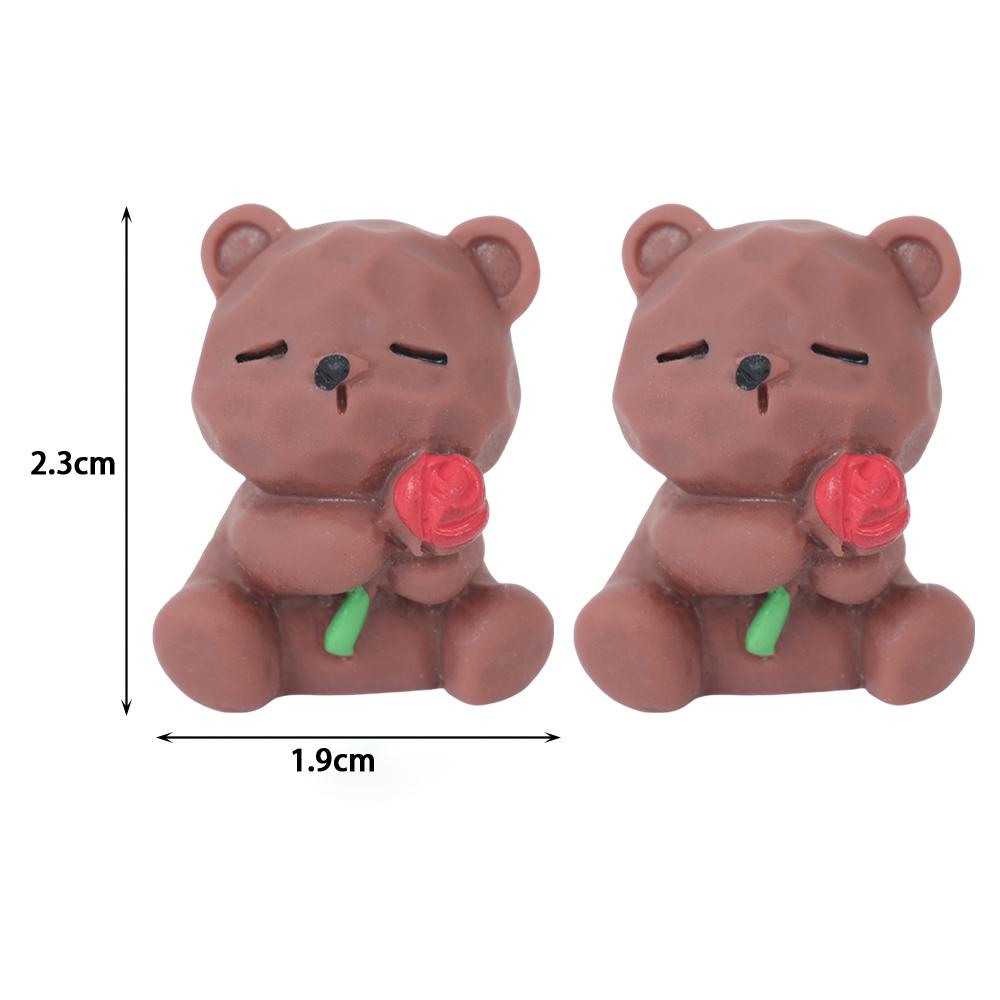 2 Buc Ursulet Roz Desen Animat Ornamente Miniaturale Decorațiune Peisaj Casă de Păpuși Accesorii DIY Accesorii Interior Auto Ornamente Auto