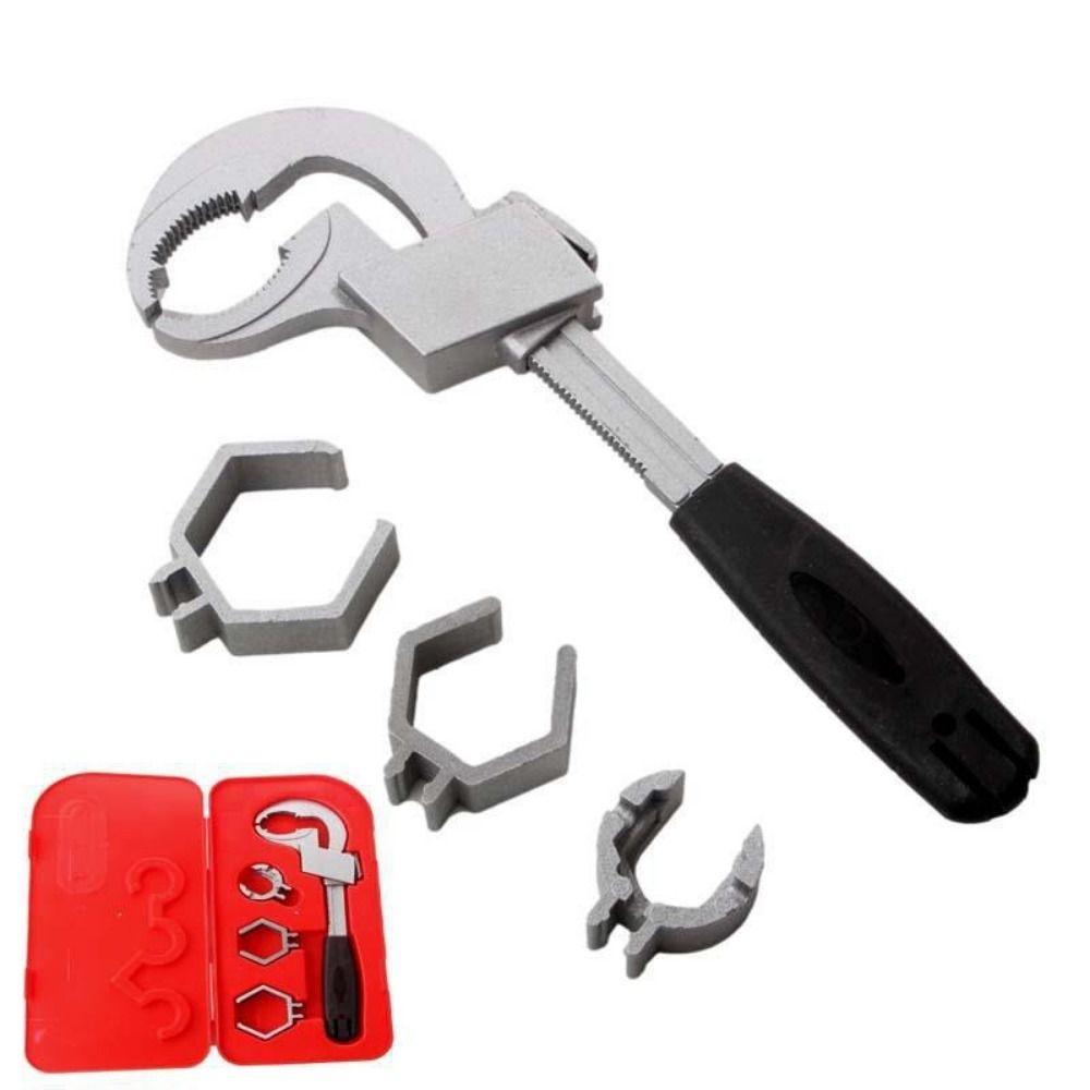 with 3 Card Slots Adjustable Faucet Wrench Sink Plumbers Wrench  Repair Hand Tool