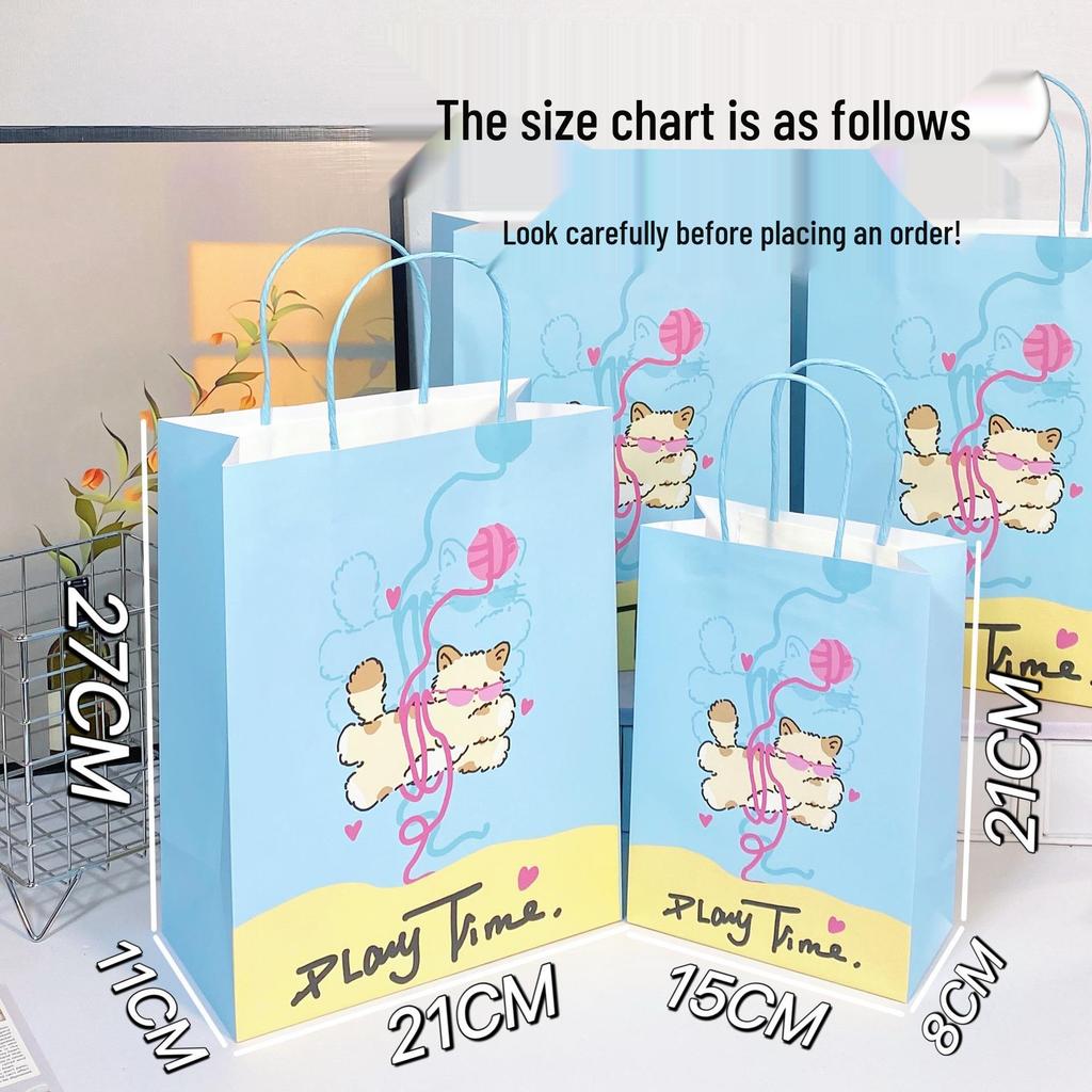 Cute Cartoon Kraft Paper Tote for Jewelry & Small Gifts